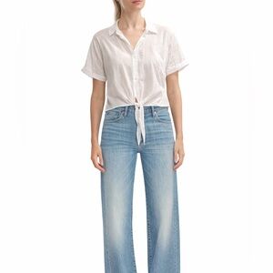 Button crop shirt
